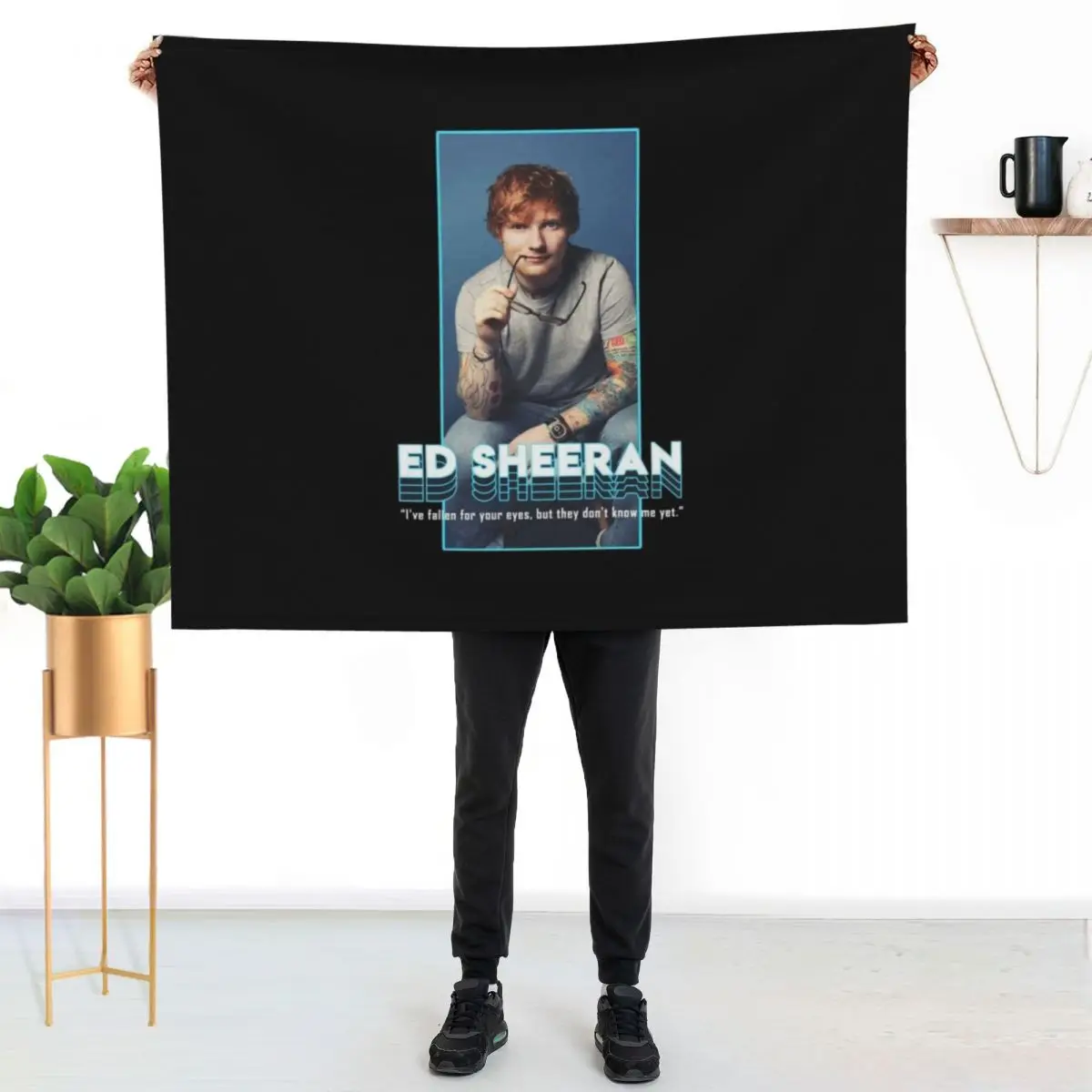 best singer t shirt Ed Sheeran Throw Blanket Flannel Fabric Luxury Plaid cosplay anime Luxury St Retros Blankets