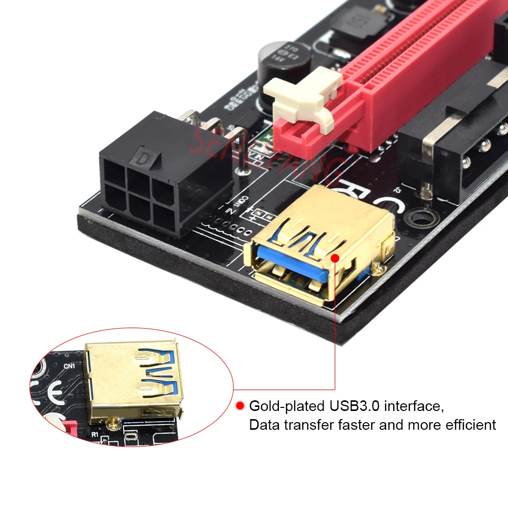 USB pcie-Eriserアダプターカード,ver003,ver009s,16x express,エクステンダー,1個