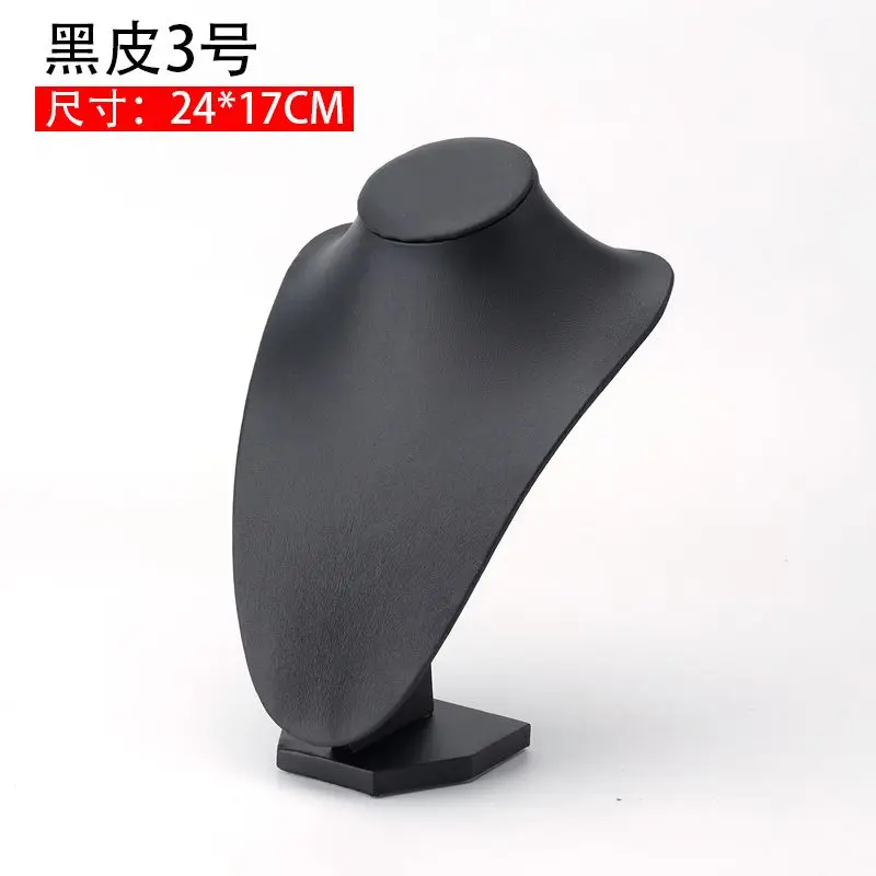 Exposant 6 Opties Zwart PU Sieraden Display Kunstleer Mannequin Ketting Hanger Sieraden Buste Hals Display Standhouder