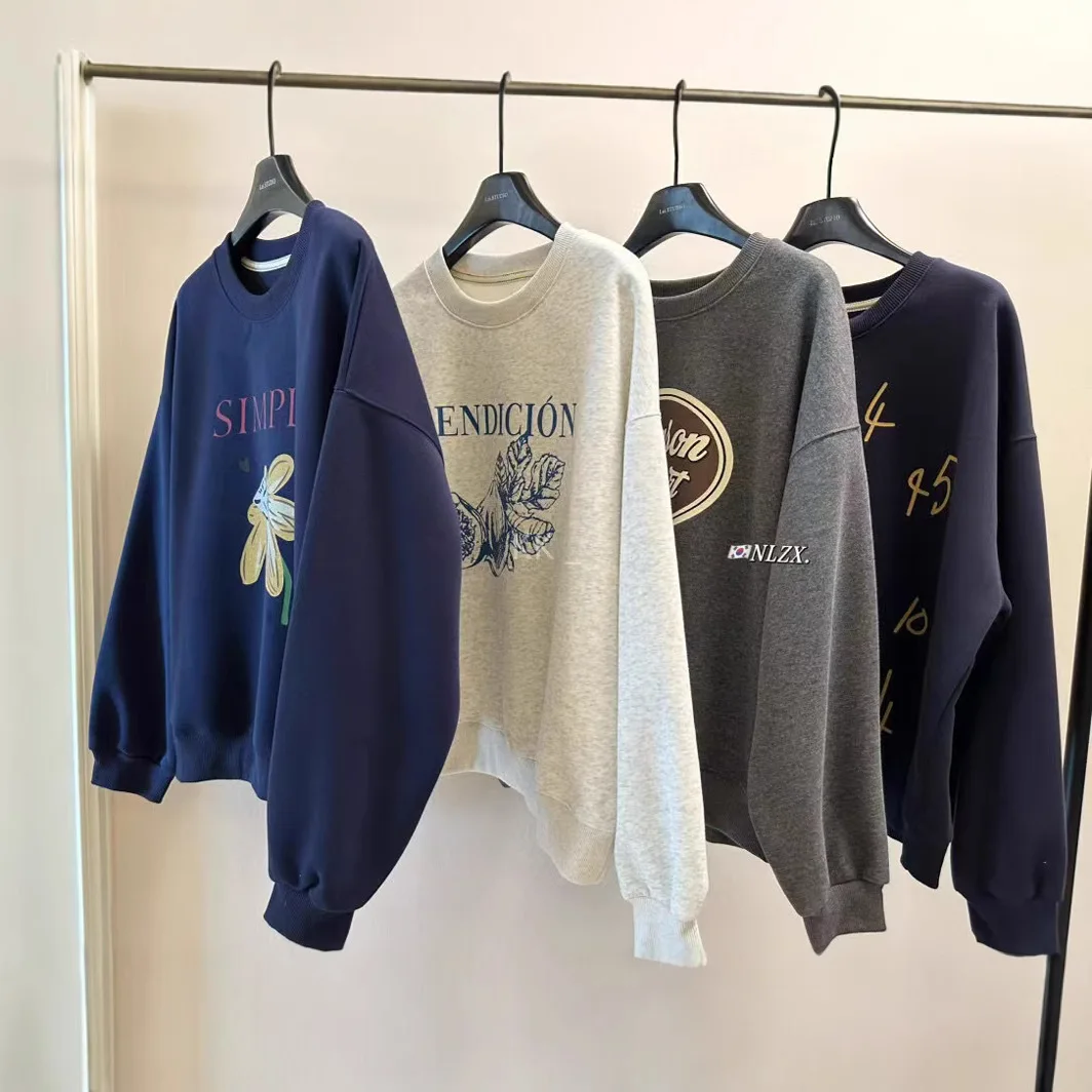 New Korean Single Hoodie One Size Fits All Clearance Inventory Men's and Women's Same Style Loose Long Sleeved Hoodie For