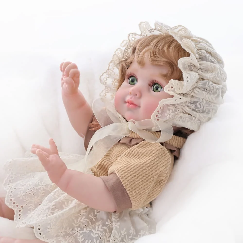 Cloveray Original Reborn Baby Doll Toy Soft Vinyl Silicone Reborn Baby 3D Skin Visible Lines Perfect Holiday Girl Birthday Gift.