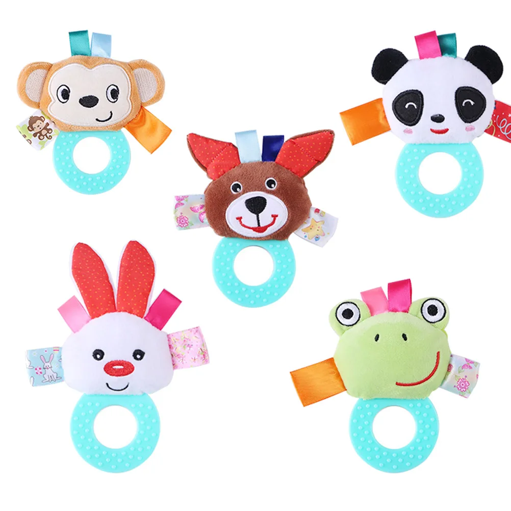 

Teether Ring Baby Toy Teether Cartoon Animal Hand Stick Easy Clean Hand Stick Baby Toy Infant Toys Gifts