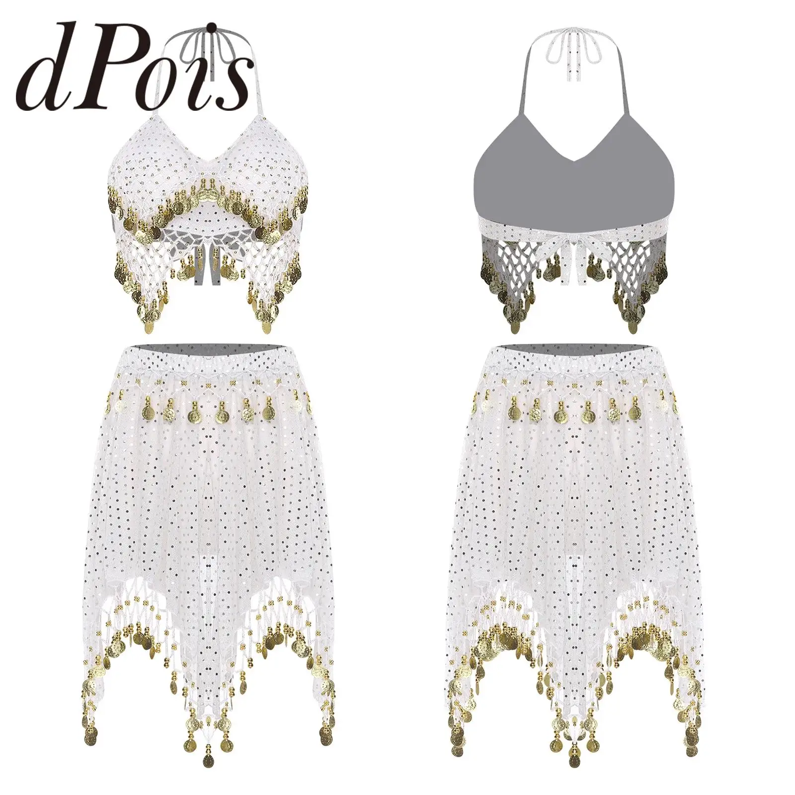 ملابس الرقص الشرقي النسائية كرنفال Dancewear شرابة مطرزة الدانتيل متابعة المحاصيل الأعلى تنورة لأداء الرقص الشعبي الهندي #1