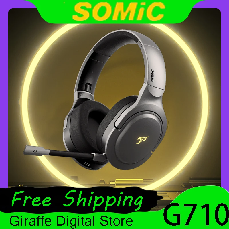 

Somic G710 Wireless Headset 3D Sound Effect No Lag Intelligent CNC Noise Reduction E-Sports Gaming Headset PC Gamer Accessories