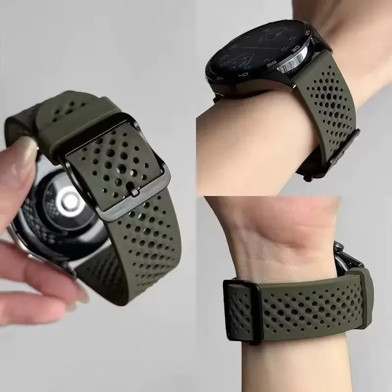 

For Amazfit Active 2/GTS 4/3/2 Breathable Wristband For Amazfit Bip 6 GTR4 Replace Accessories Correa 20mm 22mm Silicone Strap