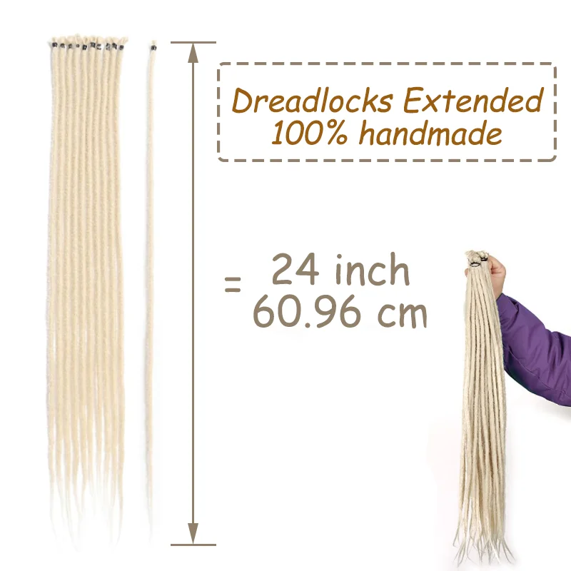 24-дюймовые наращивания дредов, 10 прядей, вязанные крючком волосы в стиле бохо, синтетические односторонние волосы в стиле хиппи для женщин и мужчин