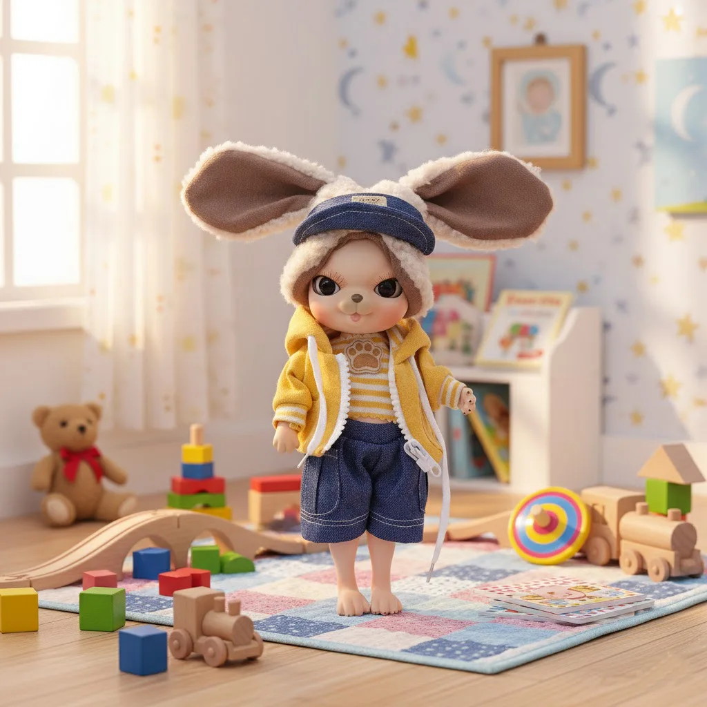 

Cloveray 10 inch Original Porcelain Doll Full Body Ceramic Doll Ceramic Puppy Doll Handmade High-quality Art Gift With Bracket