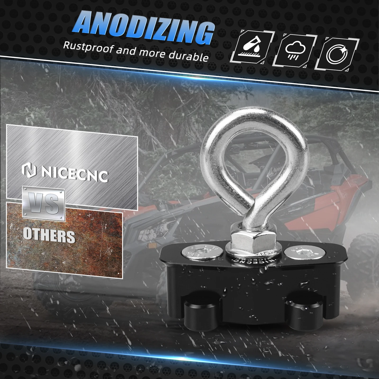 NICECNC ل Can Am Maverick X3 2 قطعة قفل ألومنيوم ربط للأسفل المراسي ل Canam Maverick X3 4x4 XDS XRS XMR XRC Turbo 2017-2021 #5