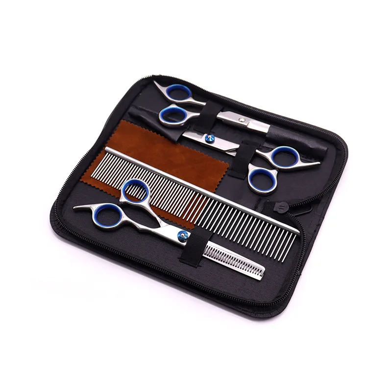 

Pet Grooming Kit Package Dog Straight Curved Thinning Scissors Float Hair Cleaning Stainless Steel Comb