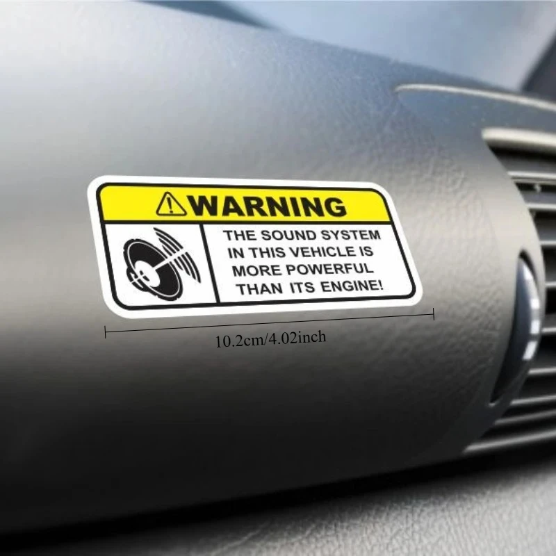 4.6x10.2CM Funny Sound Warning Car Vinyl Sticker, Waterproof Decal for Vehicle Decor Accessories, Humor Auto Accessories