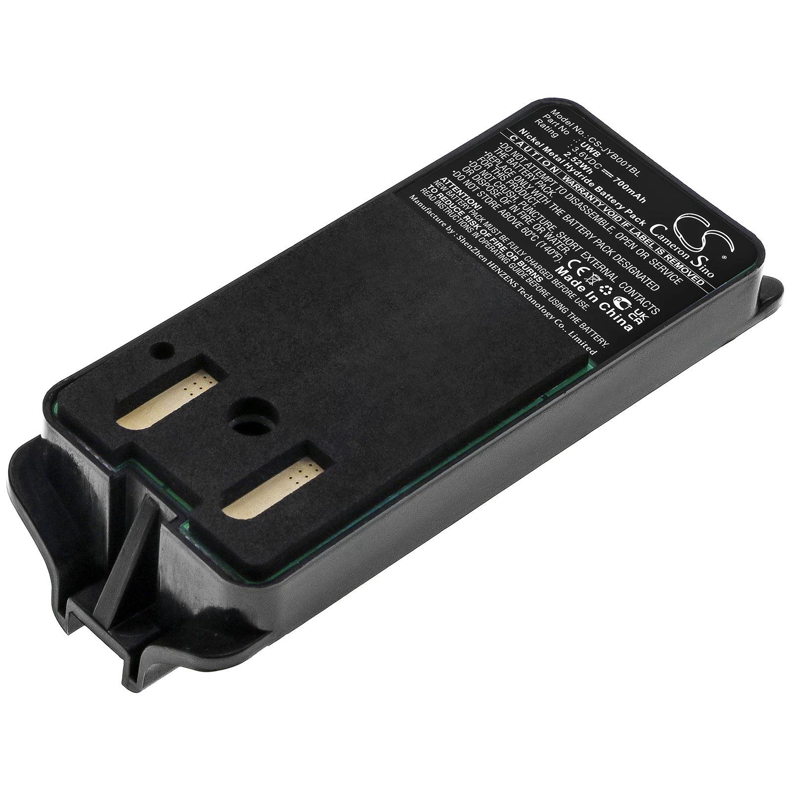 

Crane Remote Cont Battery For JAY UWB Control ECU Industrial HF Standard A001 Volts 3.6 Capacity 700mAh / 2.52Wh Ni-MH