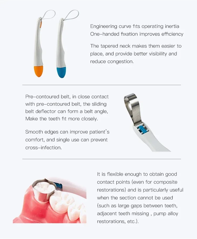50PCS Dental Sectional Profect Matrix Band Halten Einstellen Vor Geformt 4,5/6,0 MM Ring System Werkzeug für zähne Füllung Materias – Detail 4