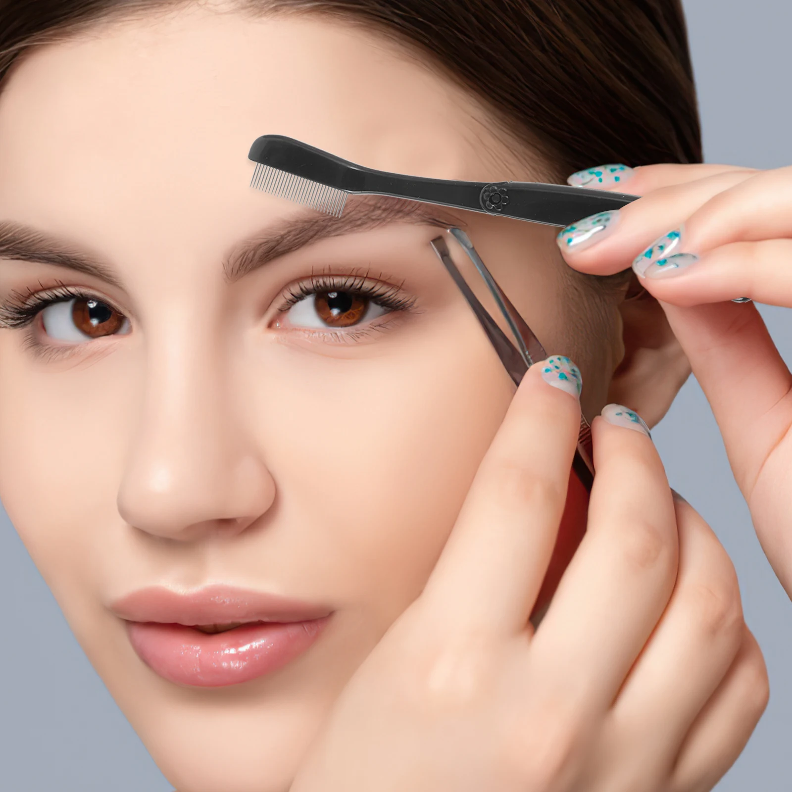 2Pcs Tragbare Wimpern Kamm Augenbraue Kamm Metall Lash Separator Werkzeug Wiederverwendbare Make-Up Pinsel Frauen Werkzeug