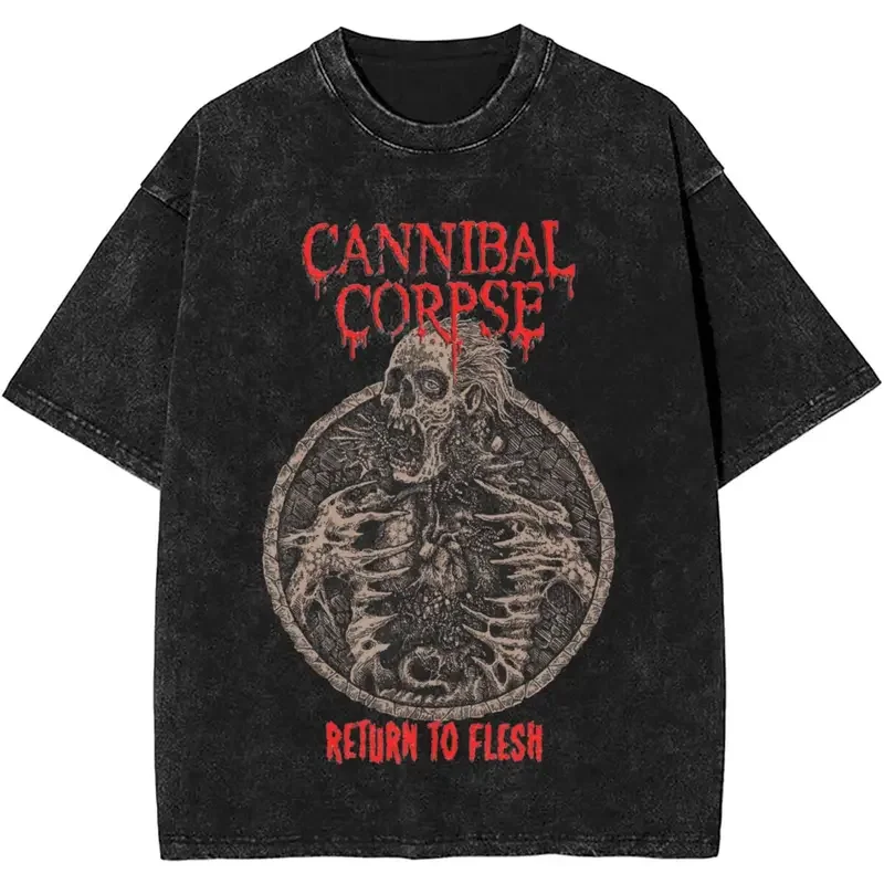 

Vintage Cannibal Corpse Return To Flesh T Shirt Merch Death Metal Band Loose Tees Men Women Harajuku T-shirt Clothing