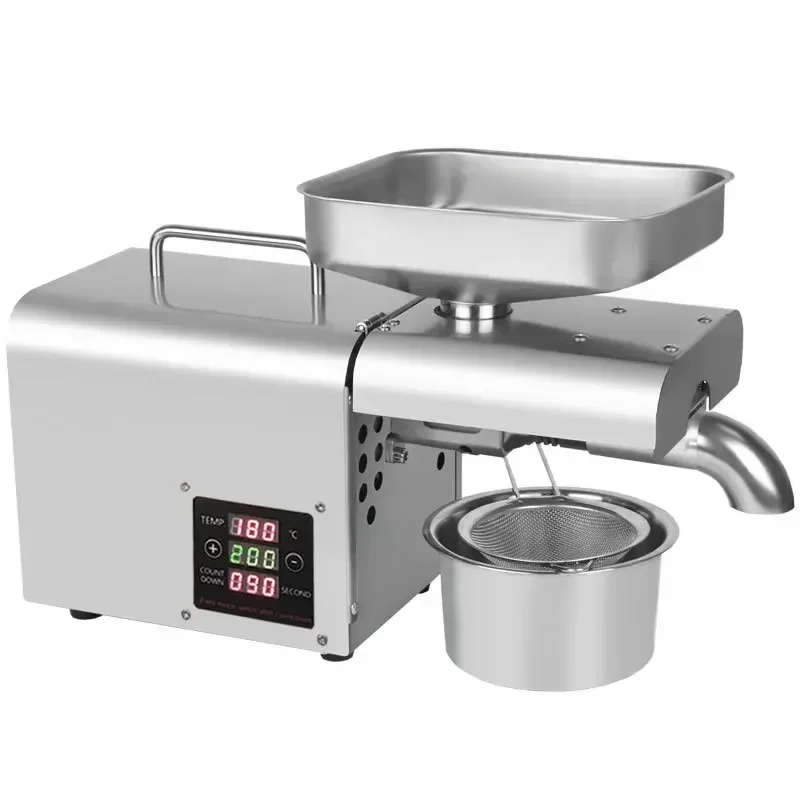 for 110V/220V Stainless Steel Oil Press Machine 610W Household Flaxseed Peanut Sesame Butter Oil Press 3-5Kg/H