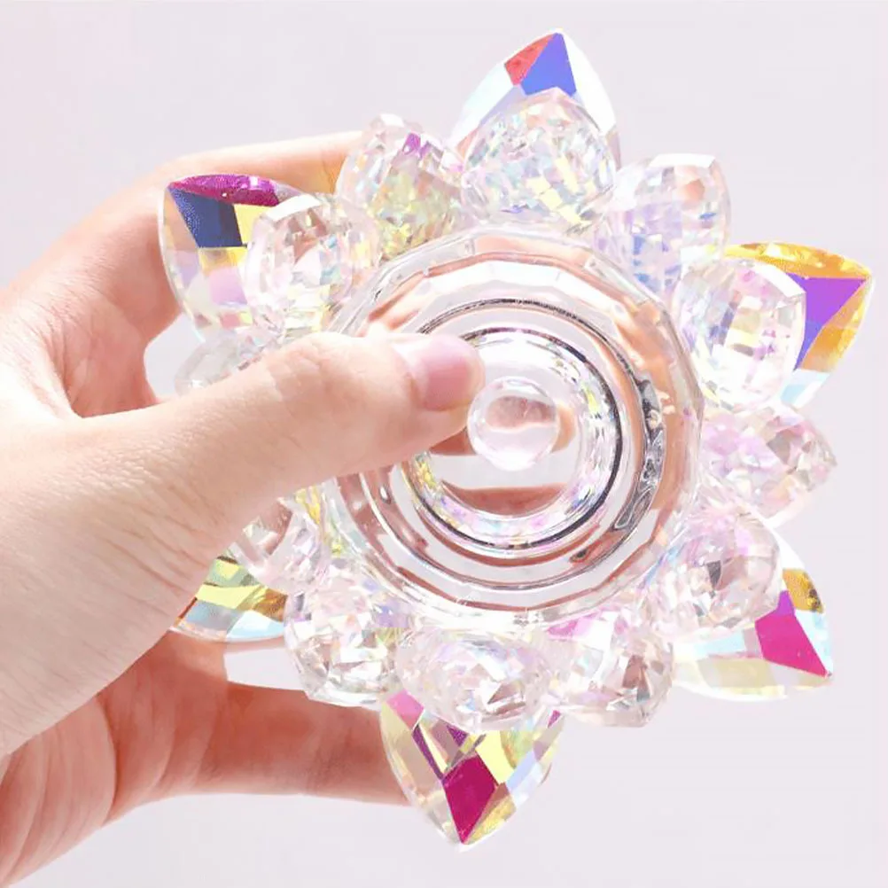 Lotusförmiger Kristall-Nagelkunstbecher, hochwertige, hochtransparente, wiederverwendbare Maniküre-Flüssigpulver-Mischschale für Acrylnägel zum Selbermachen