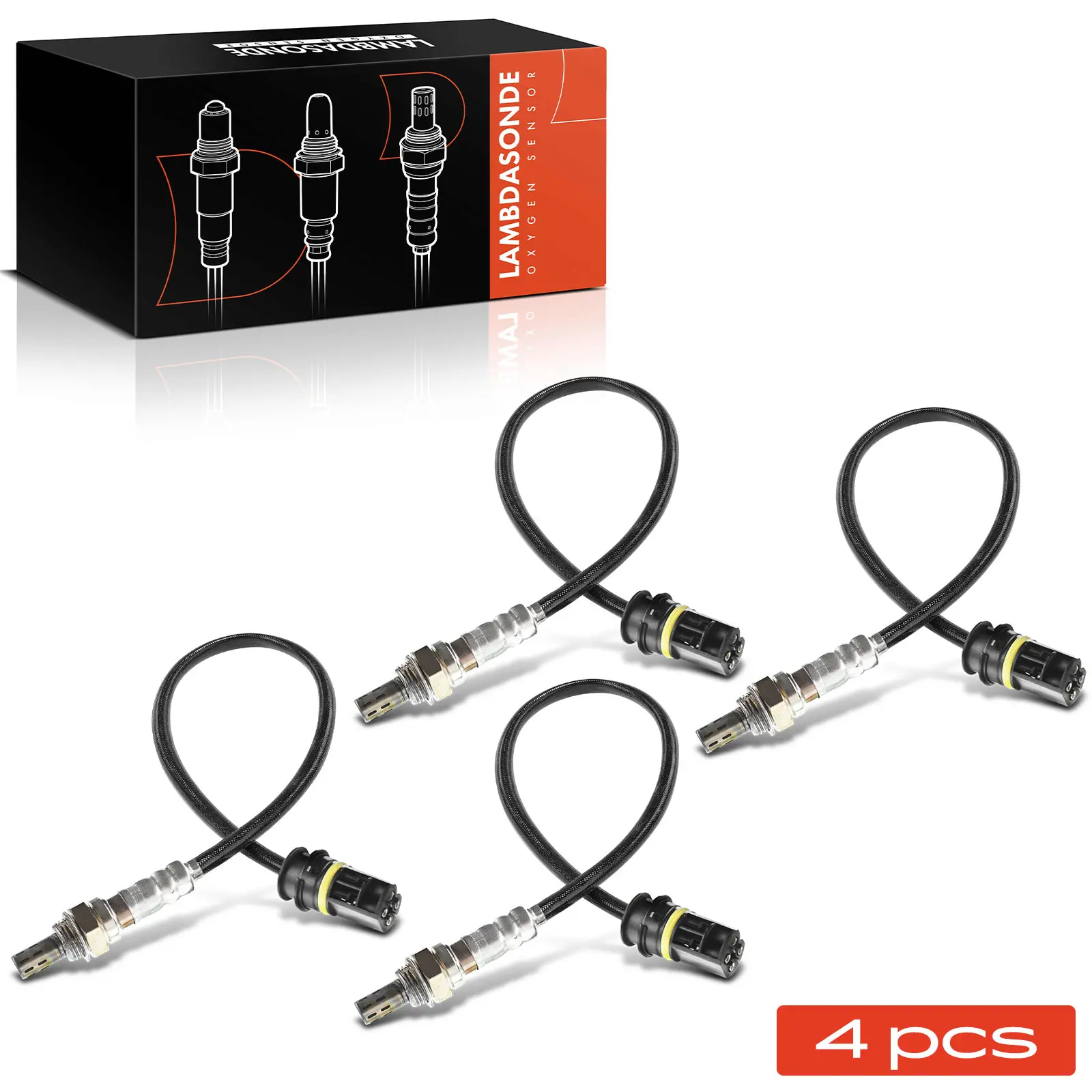 Frankberg 4x Lambdasonde Controlesonde Voor/Na Katalysator voor Mercedes-Benz E-Klasse W210 M-Klasse W163 1998-2005 ES10632 64128