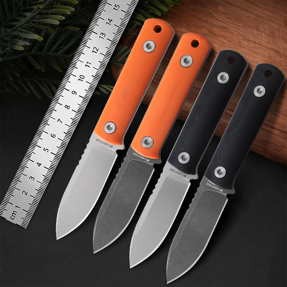 JEABROTHER DC53 steel - G10 handle, fixed knife with sheath, survival cutter, courier knife, box cutter, EDC hand tool.