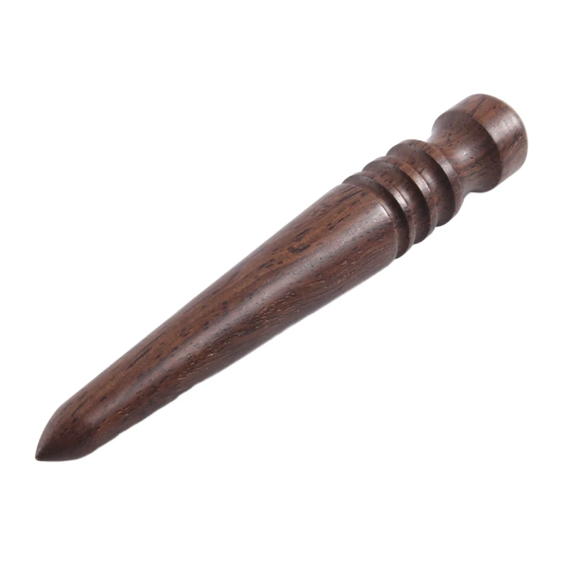 Wooden Leather Burnisher Tool - Tapered Edge Slicker Features 4 Grooves For Burnishing Of Various Leather Thicknesses