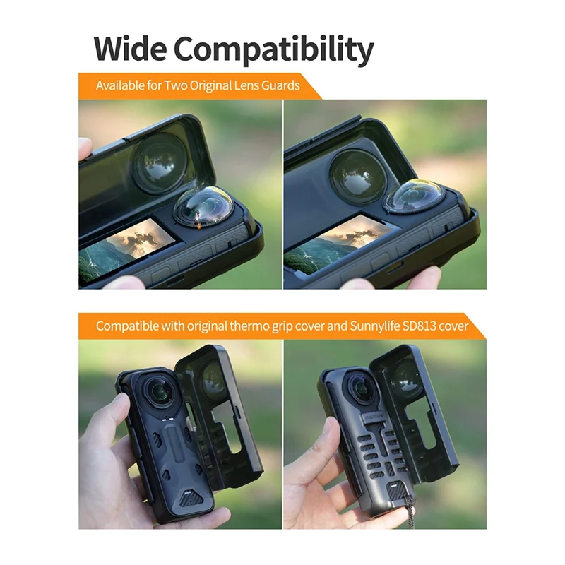 -RRKK SUNNYLIFE Camera Case For Insta360 X4 Case Cover Lens Screen Protective Case Charging Display Drop Dustproof Case