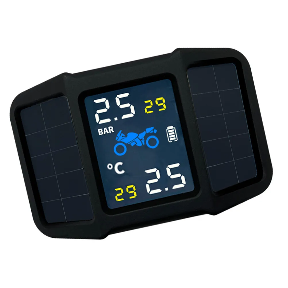 

1 Set Motorcycle Tire Pressure Sensor Solar Monitor Black Accurate Real-Time Temperature Safety Motorcycle Accessories