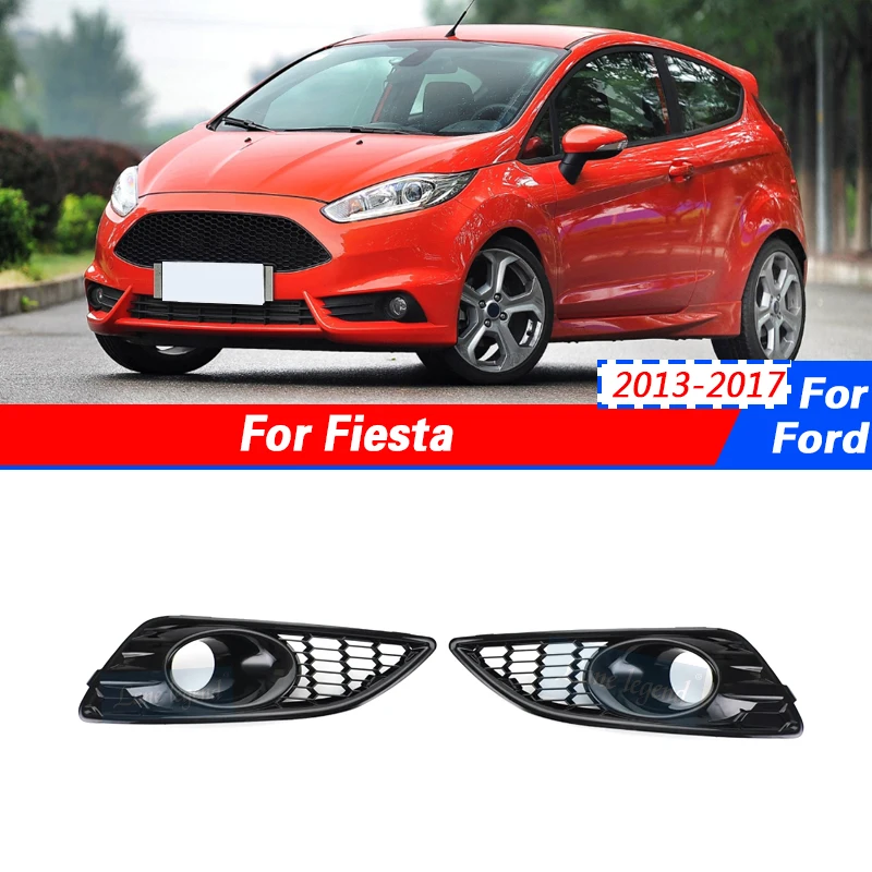 

Grille Gloss Black Front Honeycomb Fog Light Lamp Cover Fit For Ford Fiesta 2013-2017 Facelift Tuning Accessories