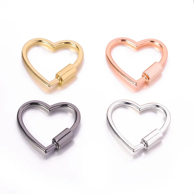 Heart Shaped Opening Buckle Metal Spring Gate Ring Keychain Dog Chain Connection Buckles Bag Lanyards Clip Hook DIY Accessories