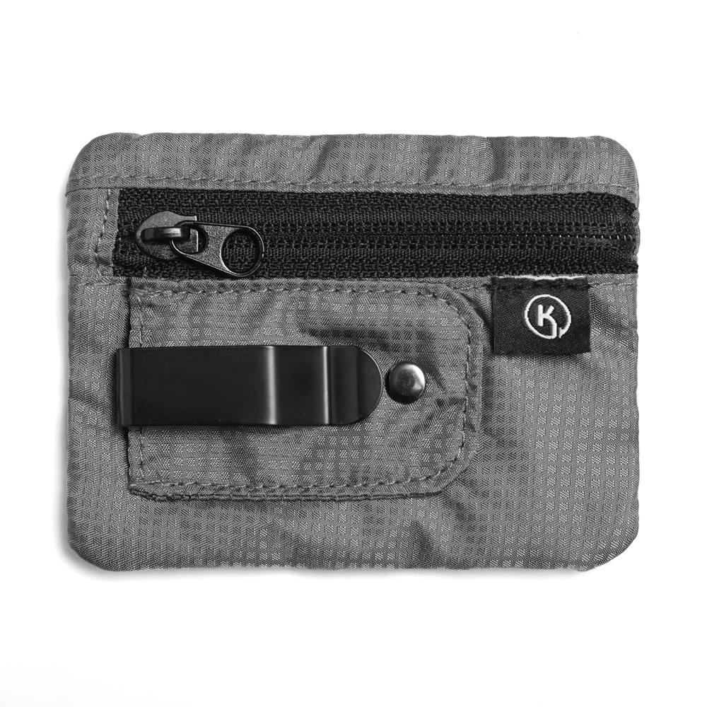 Mini-Geldbörse, einfache Stofftasche mit Reißverschluss und Gürtelclip, nicht geflochtener RFID-blockierender Geldbeutel-Organizer für Bargeld und Münzen – Detail 6