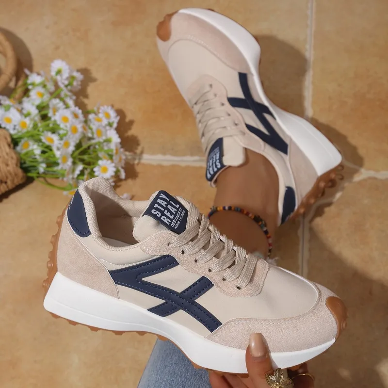 

2026 New Women Sneakers Casual Comfort Loafers Luxury Lace Up Platform Anti-slip Designer Shoes Women's Fashion Sneakers