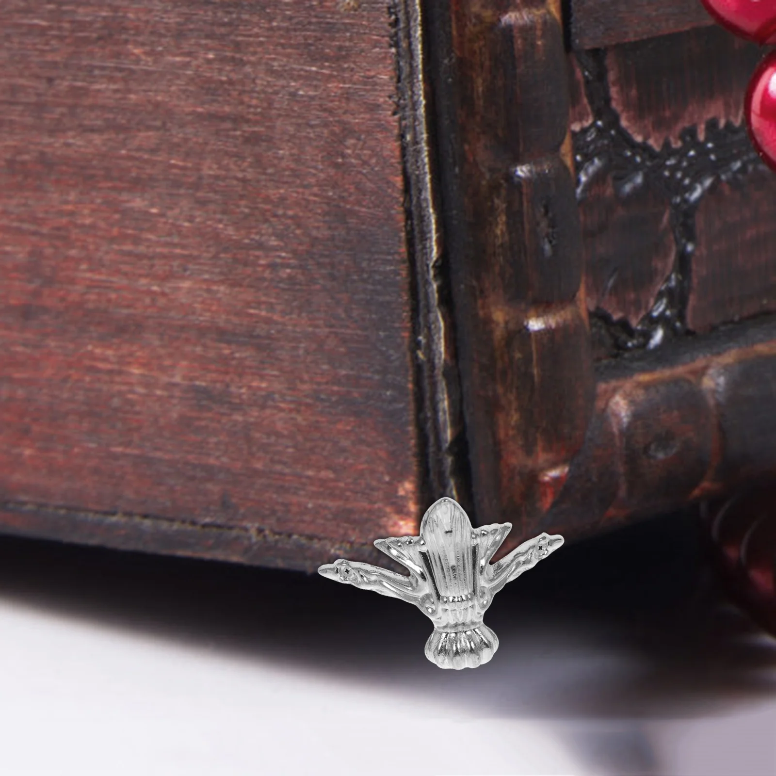 Loquet de boîte à outils rétro, protecteur d'angle de bijoux, étui en bois, pieds de pied, 20 pièces