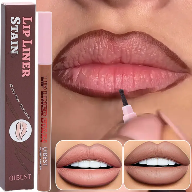 قلم تحديد الشفاه كونتور الشفاه بني غير لامع عاري ممتلئ أحمر شفاه يدوم طويلاً مقاوم للماء أحمر شفاه ناعم مكياج نحيف مستحضرات التجميل #1