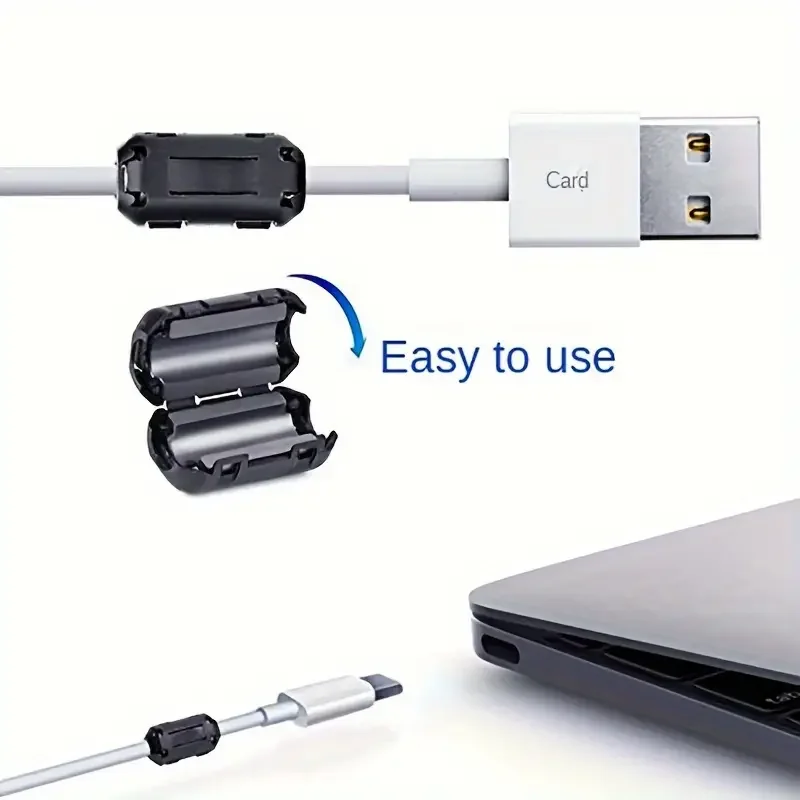 6/10 шт. ферритовый фильтр с магнитным кольцом для кабельного экрана, съемный EMC, внутренний диаметр 5 мм, 7 мм, 9 мм, 11 мм, 13 мм, фильтр для размагничивания