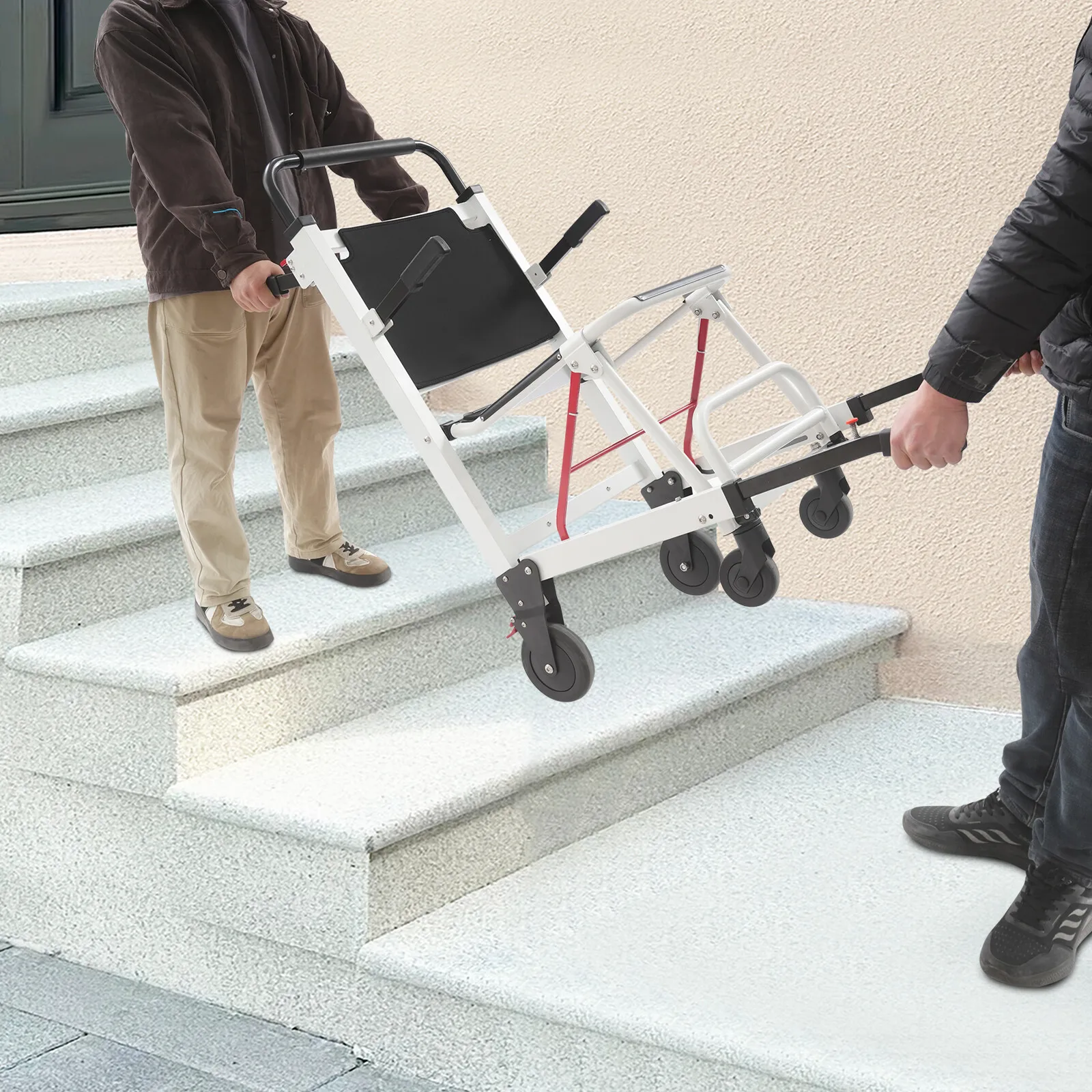 

Foldable EMS Mobility Transport Chair Aluminum Alloy 180kg/396.83lbs Load With 4* Wheels