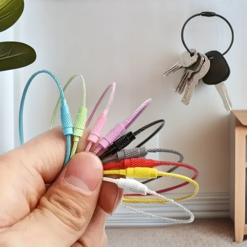 

10pcs Colorful Stainless Steel Wire Luggage Tag Clip Durable And Easy To Install Perfect For Travel And Everyday Use