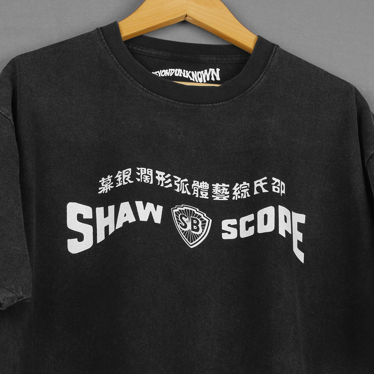 Shaw Brothers T-Shirt Film Shaw Scope Chinese HK Movie Golden Harvest Black Washed Long Sleeves Cotton Tee Shirt