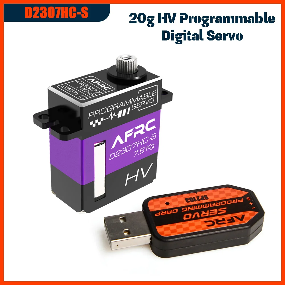 

AFRC 20g HV Programmable Micro Servo Titanium gear 7.8kg Torque Coreless motor For Fixed Wing Helicopter RC Accessories