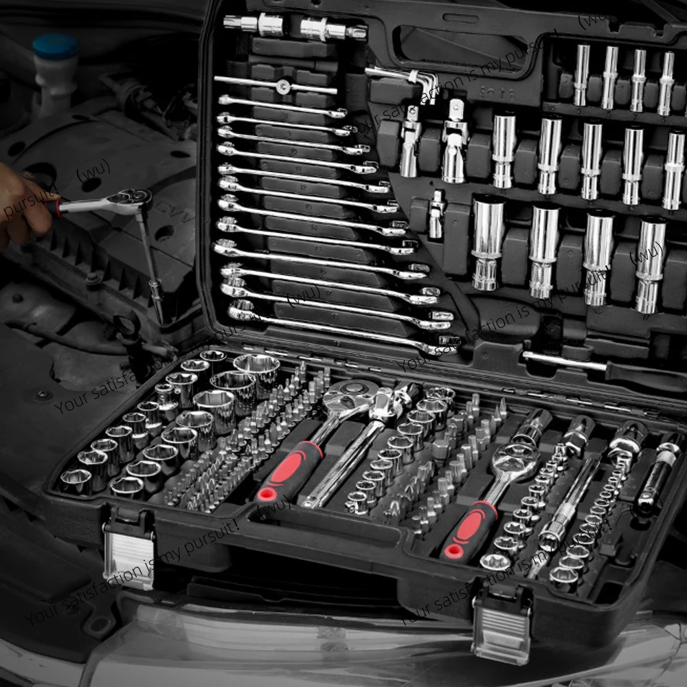 216PCS Car Tool Set Auto Repair Sleeve Wrench Multifunctional, Maintenance Toolbox