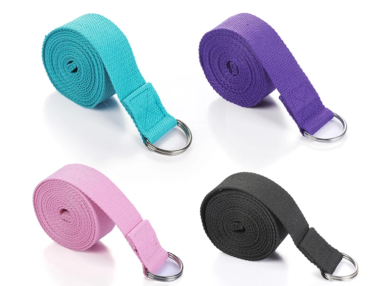 Custom Logo Yoga Strap com D Ring, Fitness exercício, alta qualidade, 183 centímetros