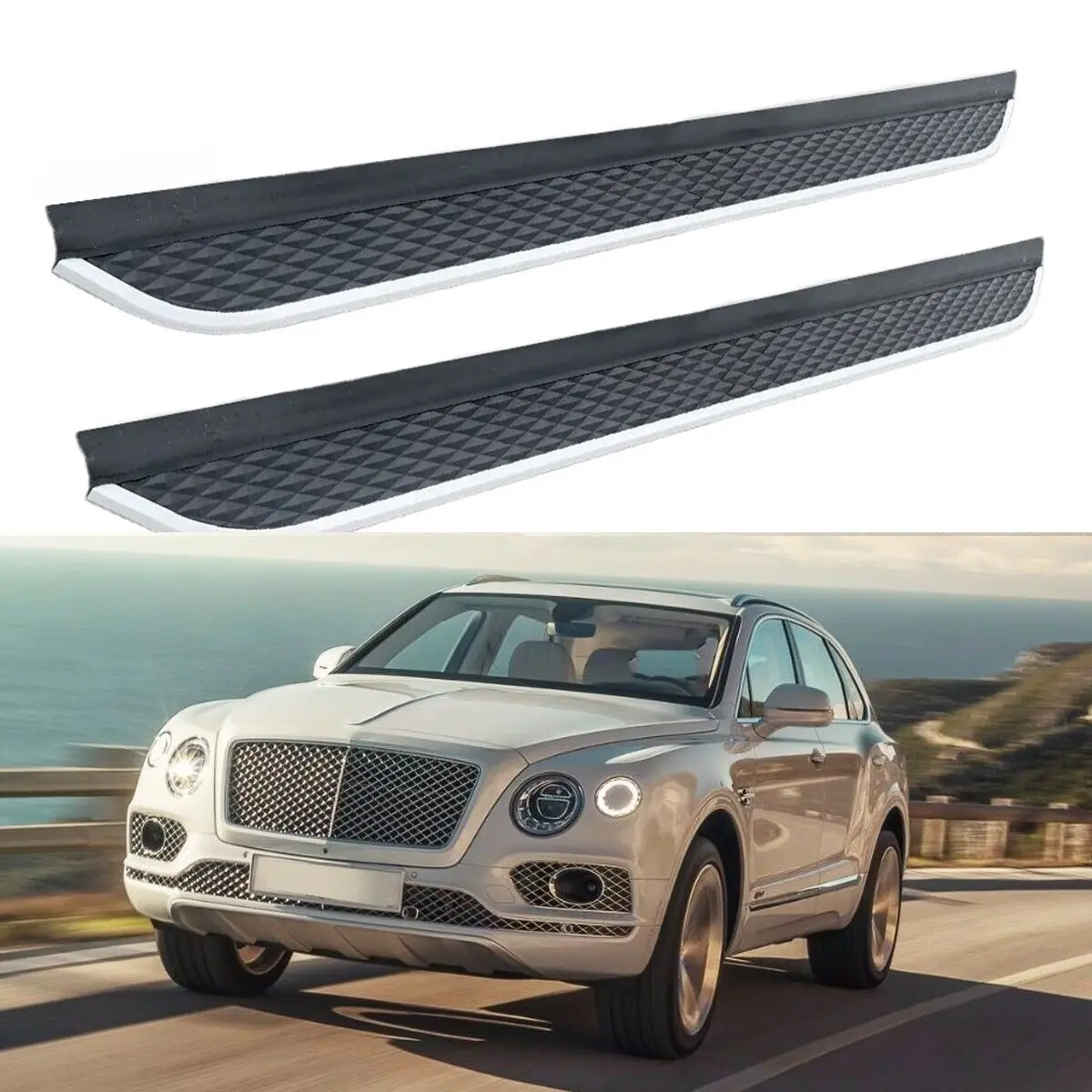 

Фиксированные боковые ступенчатые подножки Nerf, подходят для Bentley Bentayga 2016-2023, 2 шт.