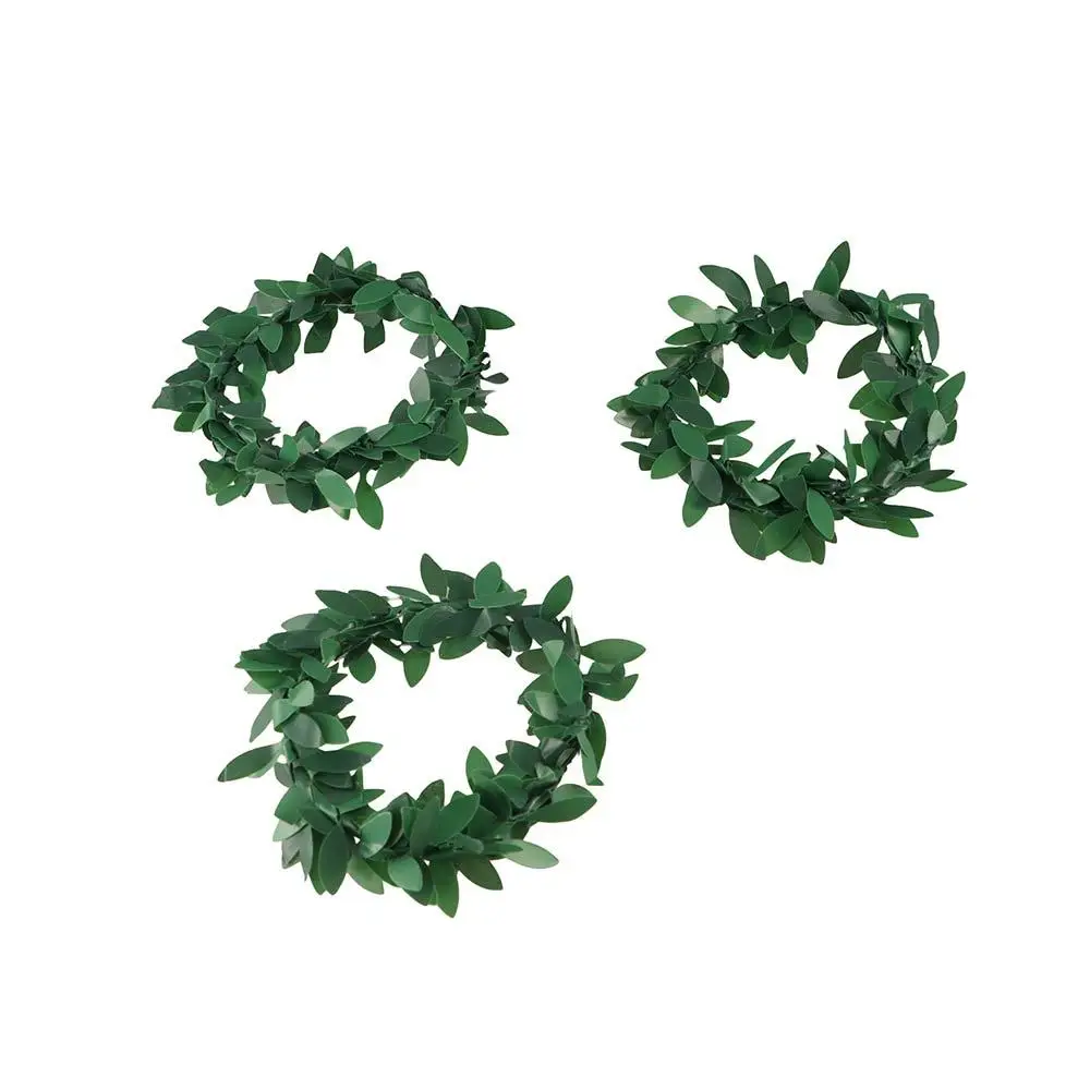 10pcs Plastic Green Rattan Shaped Napkin Ring Simulation Natural Woven Handmade Napkin Ring Festive Table Decoration Christmas