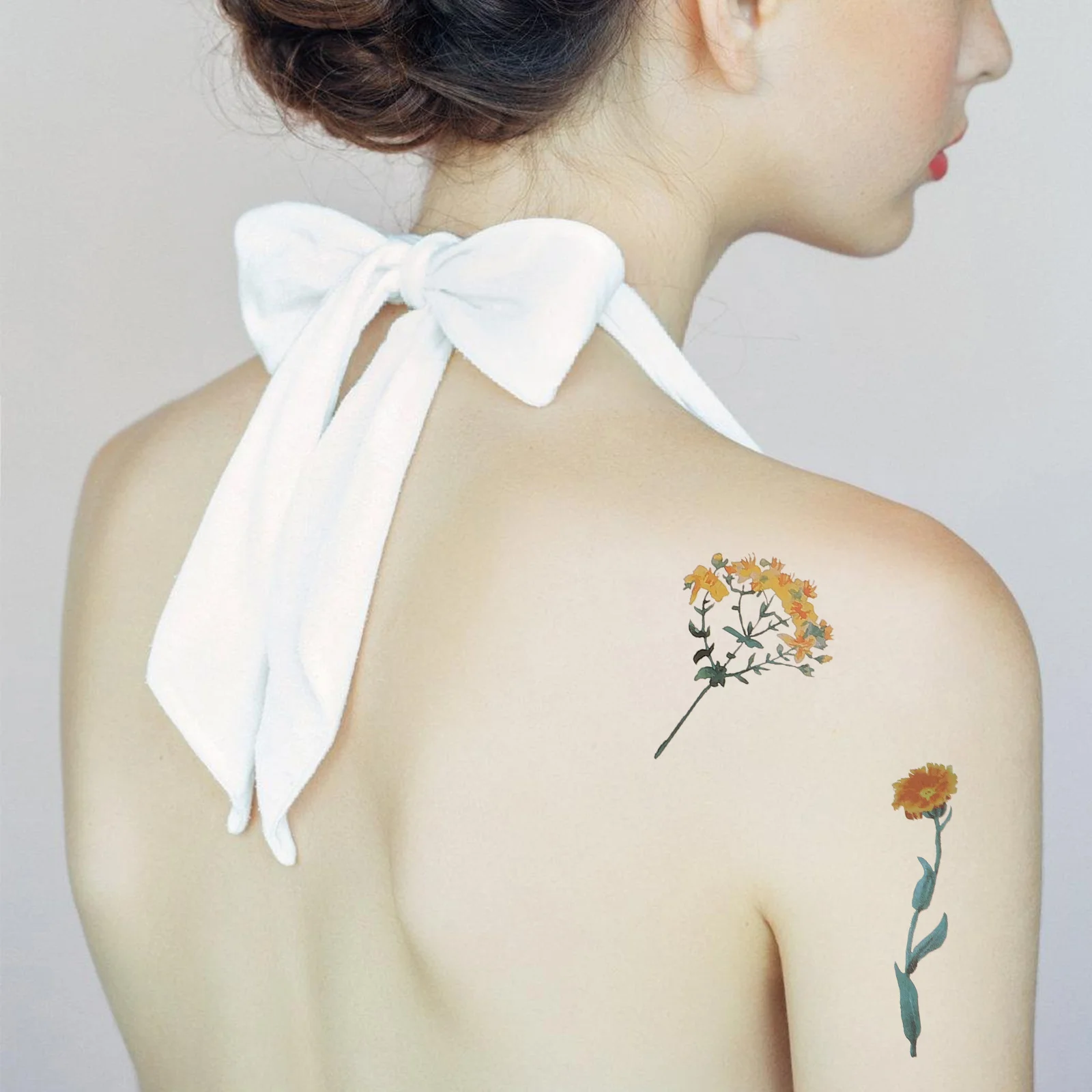 Temporary Tattoos for Girl Floral Sticker Women Flowers Stickers Body Fake Plant