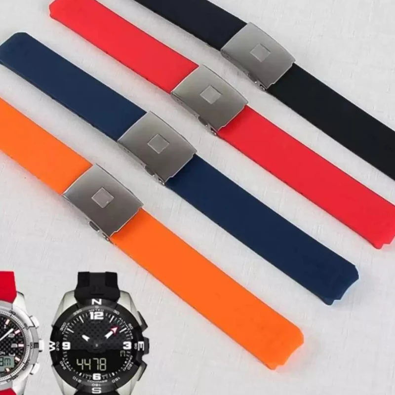 Silicone strap For Tissot 1853 Tengzhi T-Touch original T013 Rubber watch band T047T081T33  20mm 21mm watchband