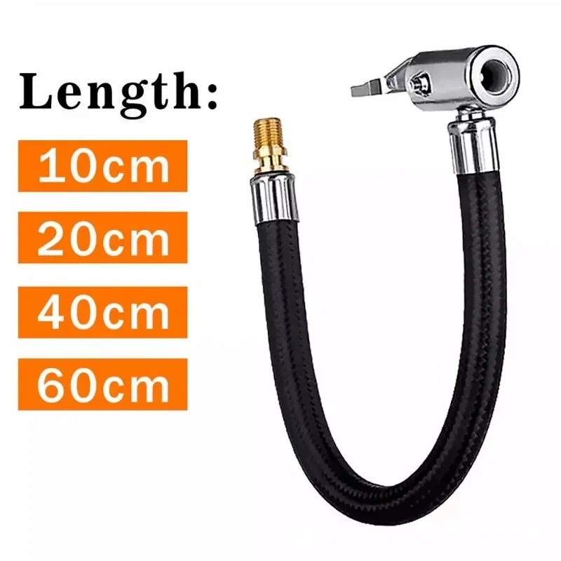 10 20 40cm Car Tire Inflator Hose Inflatable Air Pump Extension Tube Adapter Twist Tyre Connection Locking Air Chuck