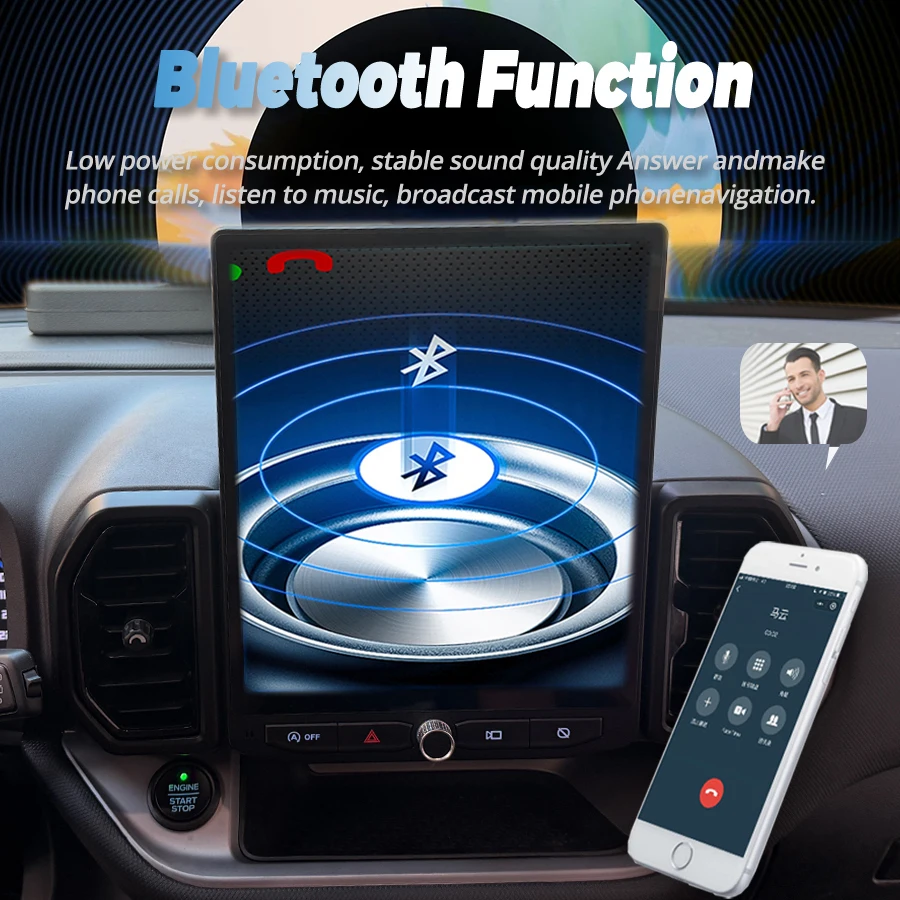 12 ''نظام مزدوج أندرويد لفورد برونكو سبورت 2021 2022 2023 2024 2025 سيارة مشغل وسائط متعددة الملاحة راديو تلقائي Carplay GPS #4