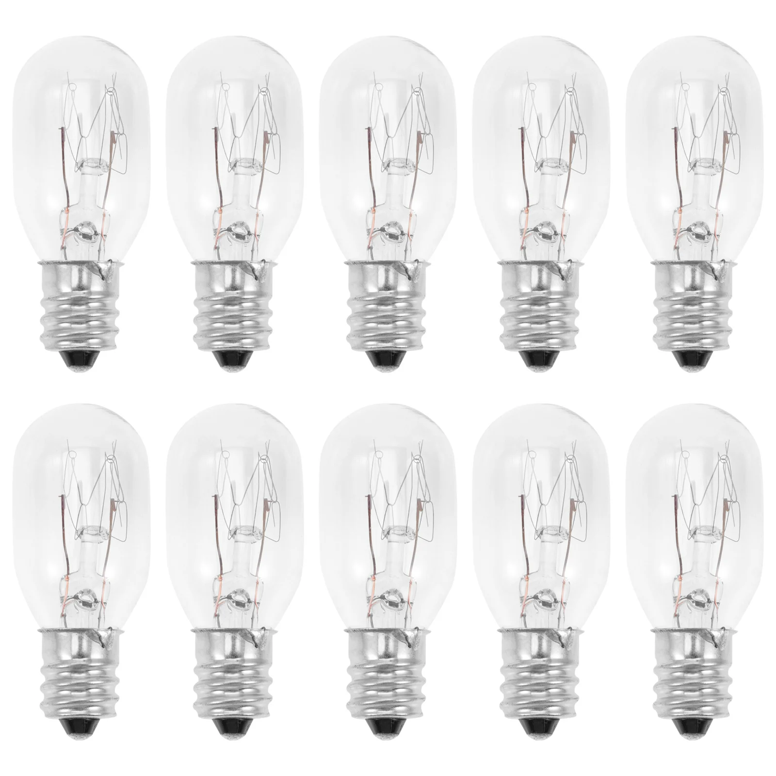 

10Pcs Wax Warmer Bulb E17 15W Tubular Clear Light Bulbs for Scent Diffuser Heating Salt Stone Air Purifier Filament Replacement