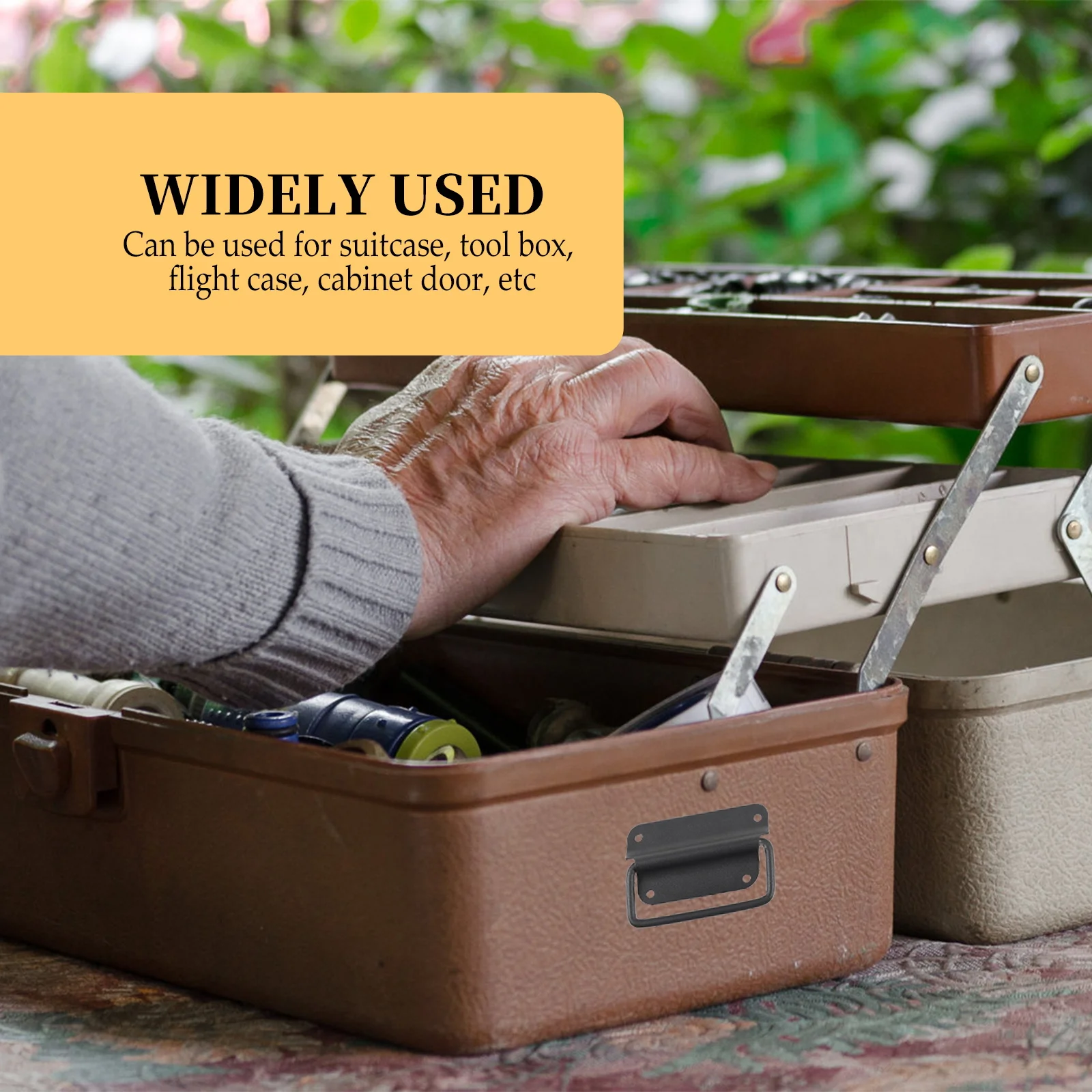2Pcs Stainless Steel Folding Pull Handle Toolbox Wooden Box Cabinet Door Suitcase Drawer Handle Toolbox Pull Knob