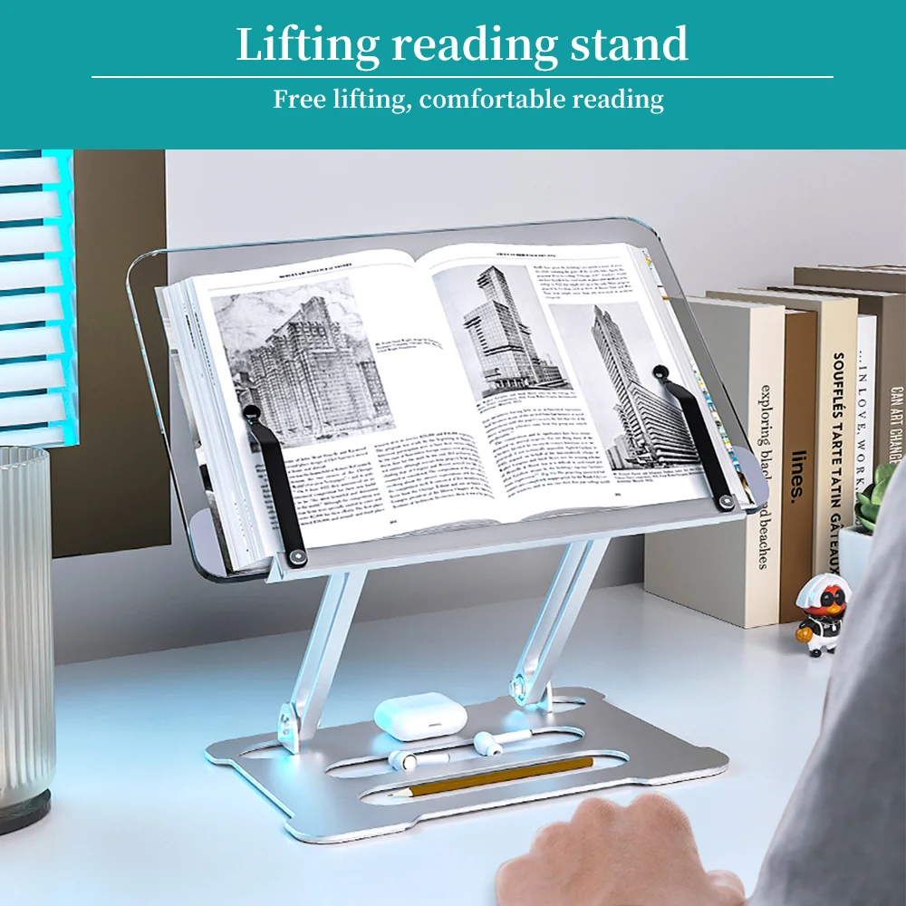 Adjustable Book Stand Aluminum Alloy Multi Heighths Angles Cookbook Laptop Drawing Bracket Desk Reading Holder Fast Shipping