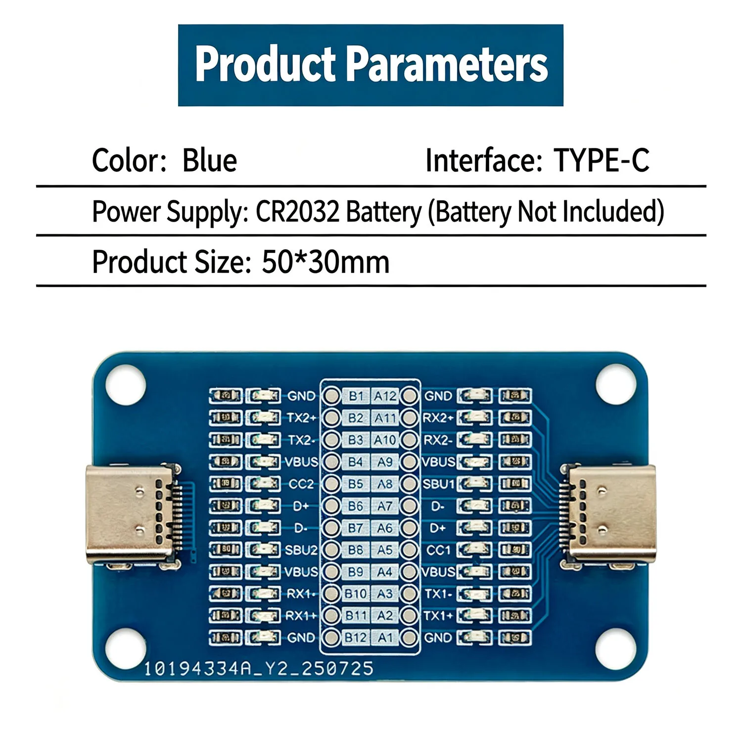 1/5/10/30/50Pcs Type‑C To Type‑C Cable Tester Module Dual‑Head Type‑C Fast Charging Cable Detector Data Acquisition Module