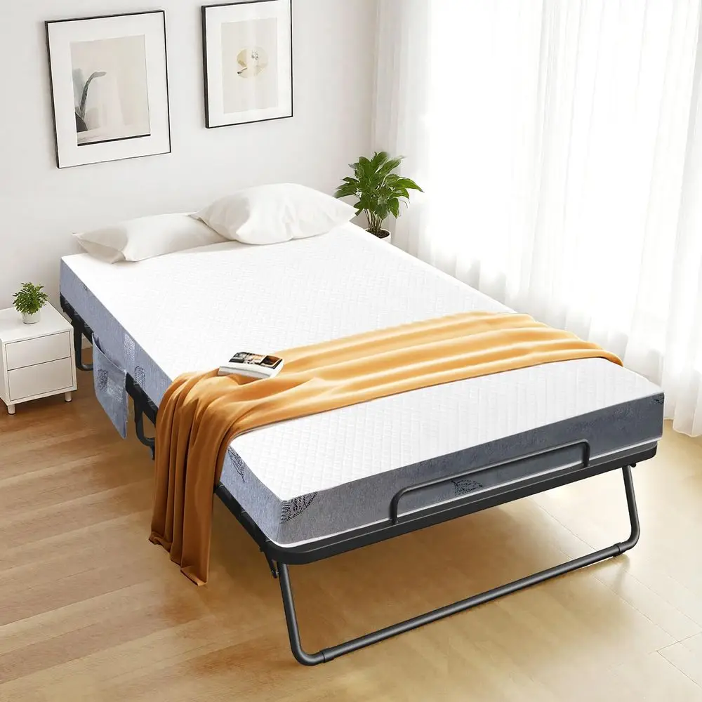 

Folding Bed with Mattress for Adults, Twin Size, Portable Foldable Bed with Luxurious Memory Foam Mattress amp Super Strong Fra