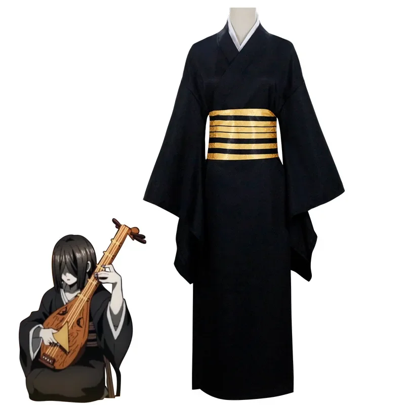 Anime  Season 3 String Four Nakime Halloween Party Performance Cosplay Costume Kimono Japanese Style Uniform